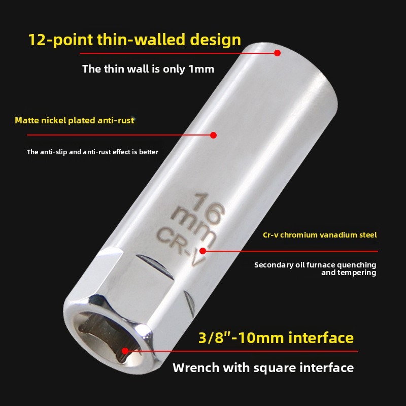 Spark Plug Socket Set - Soket Busi Universal Magnetik Ultra-Tipis 14/16mm